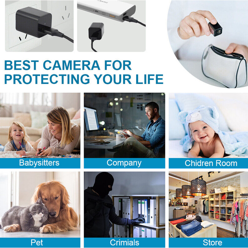 USB Plug Phone Charger WiFi Cam With Live Streaming Video