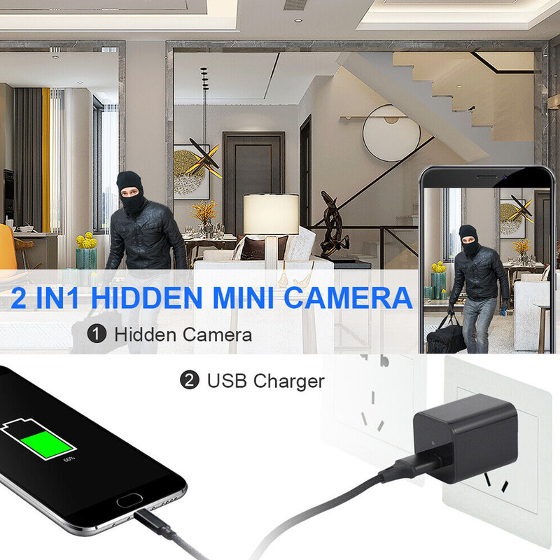 USB Plug Phone Charger WiFi Cam With Live Streaming Video
