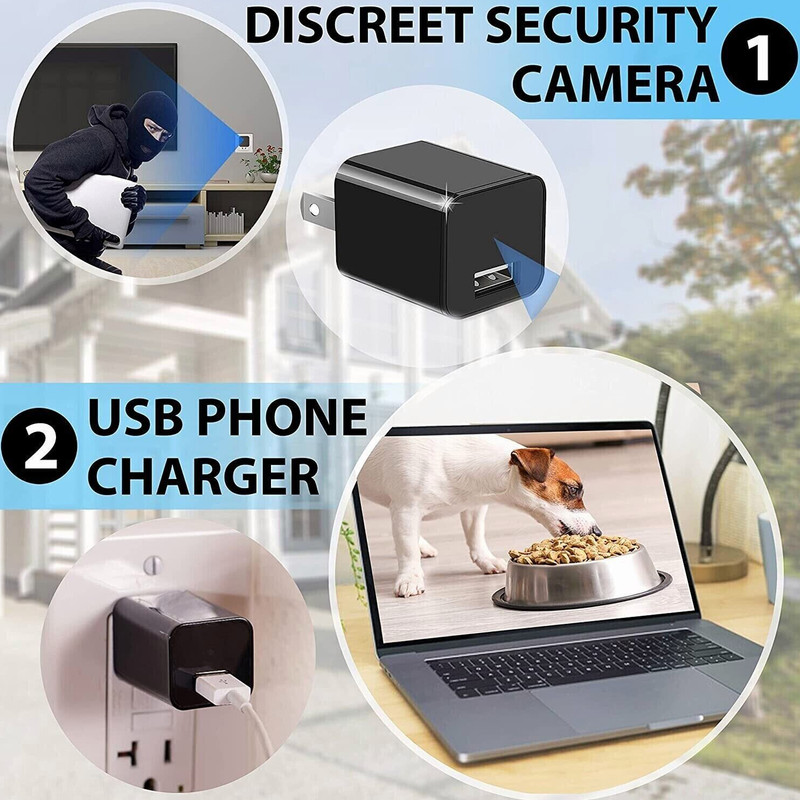 USB Plug Phone Charger WiFi Cam With Live Streaming Video