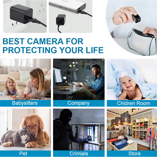USB Plug Phone Charger WiFi Cam With Live Streaming Video