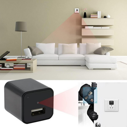 USB Plug Phone Charger WiFi Cam With Live Streaming Video